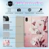 BPQOJB for iPad 10th Generation Case with Detachable Wireless Keyboard & 360 Degree Rotating Stand Protect Cover Acrylic Tablet Case for iPad 10 Gen 10.9 inch 2022 - White Flower view 2