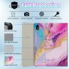 BPQOJB for iPad 10th Generation Case with Detachable Wireless Keyboard & 360 Degree Rotating Stand Protect Cover Acrylic Tablet Case for iPad 10 Gen 10.9 inch 2022 - Pink Marble view 2