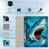 BPQOJB Galaxy Tab S9 Fe 5G Case 10.9 inch Galaxy Tab S9 Case 11 inch with Detachable Wireless Keyboard & 360 Degree Rotating Stand Protect Cover Acrylic Tablet Cover - Shark Fish view 2