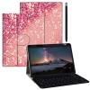 BPQOJB for iPad Pro 12.9 Case 6th/5th/4th Generation with Detachable Wireless Keyboard & 360 Degree Rotating Stand Protect Cover Acrylic Tablet Case for iPad 12.9 inch - Pink Leopard Print view 1