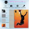 BPQOJB for iPad 10th Generation Case with Detachable Wireless Keyboard & 360 Degree Rotating Stand Protect Cover Acrylic Tablet Case for iPad 10 Gen 10.9 inch 2022 - Basketball view 2