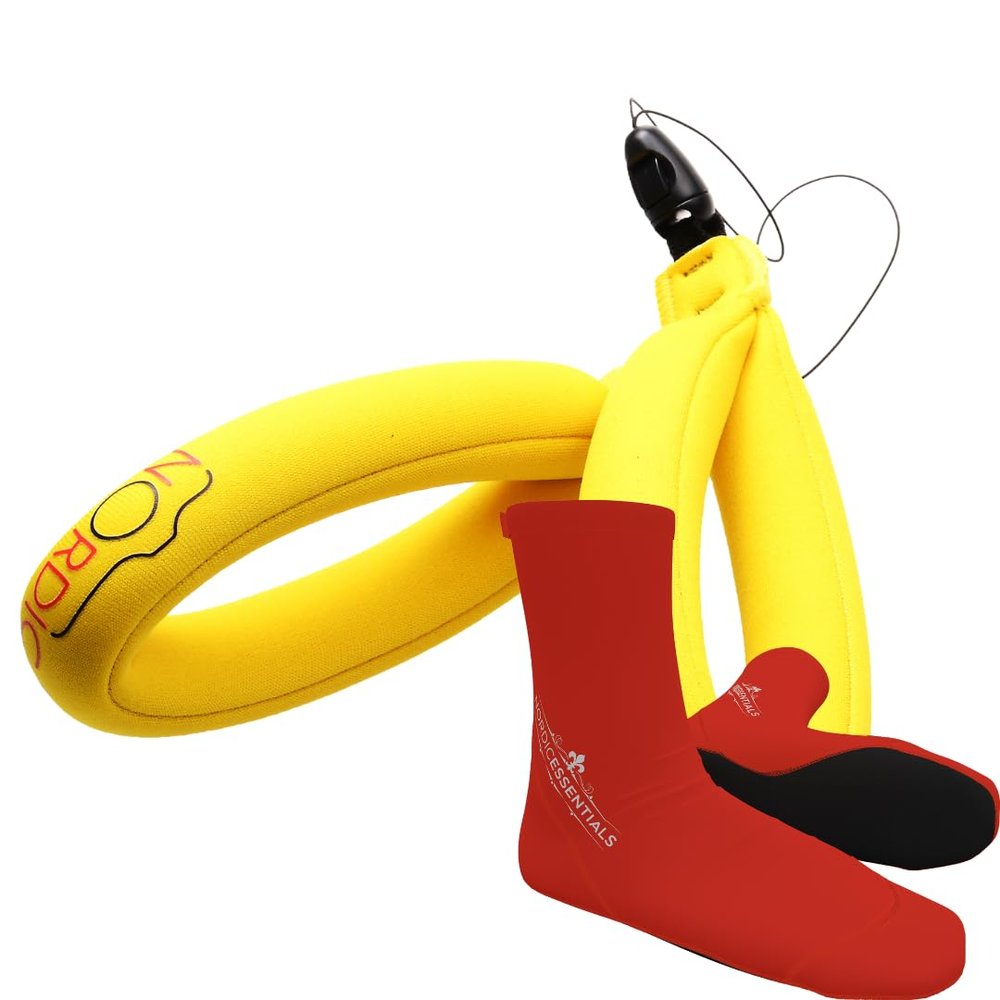 Nordic Flash Camera Floats 2p - Yellow Yellow Bundle with Beach Socks 1p XS - Red