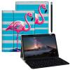 BPQOJB Galaxy Tab S9 Fe 5G Case 10.9 Inch With Detachable Wireless Keyboard & 360 Degree Rotating Stand - Protect Cover for 11 Inch Galaxy Tab S9 - Acrylic Tablet Cover, Cute Flamingo view 1