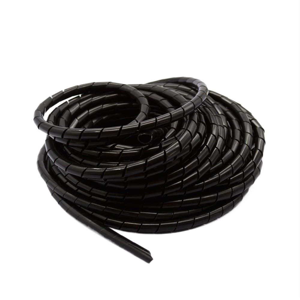 ELLANA Spiral Protector 13 Meters Black Cord Tube 3D Printers Cable Spiral Wrap Polyethylene Wire Hose Manage Diameter 8mm 12mm Wraps Cable(8mm Inside Diameter)