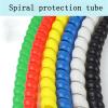 ELLANA Spiral Protector 1 Meter Winding Pipe Wiring Harness Cable Wrap Spiral Sleeve 8mm to 32mm Tube Diameter Heat Wire Pipe Sleeve Cable Sleeves Wraps Cable(Green,8mm Inside Diameter) view 2