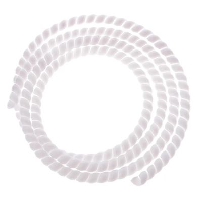 Spiral Protector 1 Meter Spiral Bands Cable Casing Spiral Wire Organizer Wrap Tube Flame Retardant Winding Pipe Cable Sleeves Wraps Cable(White,10mm Inside Diameter)