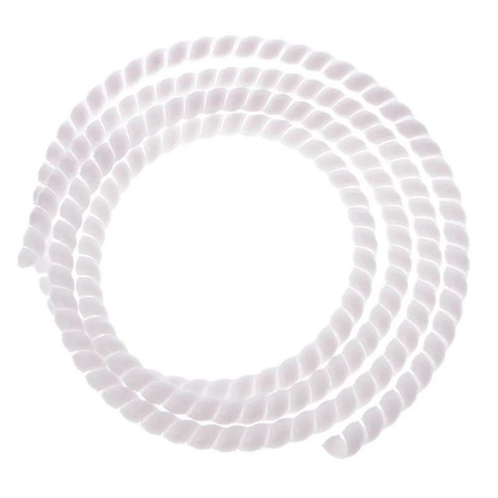 Spiral Protector 1 Meter Spiral Bands Cable Casing Spiral Wire Organizer Wrap Tube Flame Retardant Winding Pipe Cable Sleeves Wraps Cable(White,10mm Inside Diameter)
