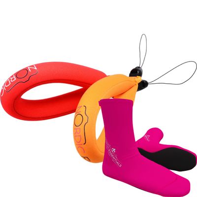 Nordic Flash Camera Floats 2p - Red Orange Bundle with Beach Socks 1p XS - Pink