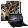BPQOJB Galaxy Tab S9 Plus Case for Samsung Tab S9 Fe Plus Case 12.4 inch with Detachable Wireless Keyboard & 360 Degree Rotating Stand Protect Cover Acrylic Tablet Cover - Wolf view 1