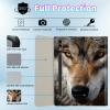 BPQOJB Galaxy Tab S9 Plus Case for Samsung Tab S9 Fe Plus Case 12.4 inch with Detachable Wireless Keyboard & 360 Degree Rotating Stand Protect Cover Acrylic Tablet Cover - Wolf view 2