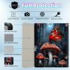 BPQOJB for iPad 10th Generation Case with Detachable Wireless Keyboard & 360 Degree Rotating Stand Protect Cover Acrylic Tablet Case for iPad 10 Gen 10.9 inch 2022 - Red Mushrooms and Butterflies view 2