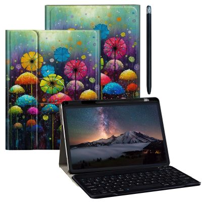 BPQOJB Galaxy Tab S9 Fe 5G Case 10.9 inch Galaxy Tab S9 Case 11 inch with Detachable Wireless Keyboard & 360 Degree Rotating Stand Protect Cover Acrylic Tablet Cover - Dandelion