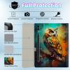 BPQOJB Galaxy Tab S9 Plus Case for Samsung Tab S9 Fe Plus Case 12.4 inch with Detachable Wireless Keyboard & 360 Degree Rotating Stand Protect Cover Acrylic Tablet Cover - Colorful Owl in Tree view 2