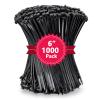 1000Pcs Black Zip Ties 6 Inch Bulk Small Cable Ties 6 In Heavy Duty Outdoor 40lbs, Mini Nylon Wire Ties 1000 Pack, Plastic Zip Tie Wraps, Zipties view 1