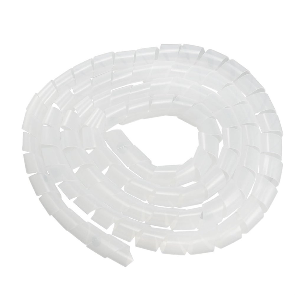 Spiral Protector Cable Organizer Flexible Wire Wrap Spiral Winding Sleeve 10mm 12mm 16mm 18mm 20mm 25mm Tube Diameter Winding Tube Protector Wraps Cable(1.8 Meter 25mm ID White)
