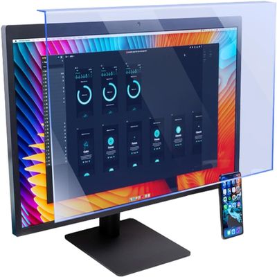 20-27 inch Blue Light Blocking Screen Protector Panel, Eye Protection Filter Film Computer Screen Cover for Desktop PC Monitor, Widescreen Monitor Frame Hanging Type(21.5inch(491*288mm))
