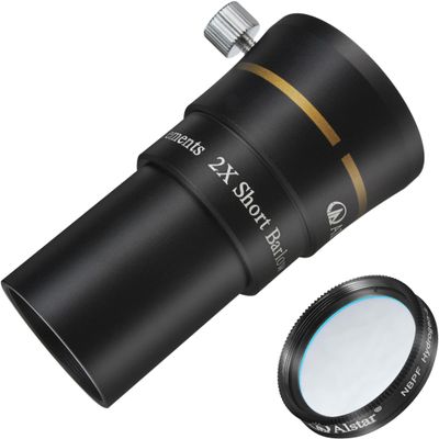 Alstar 1.25" 3-Elements 2X Barlow Lens - Bundle with - 1.25" NBPF 12nm Filter