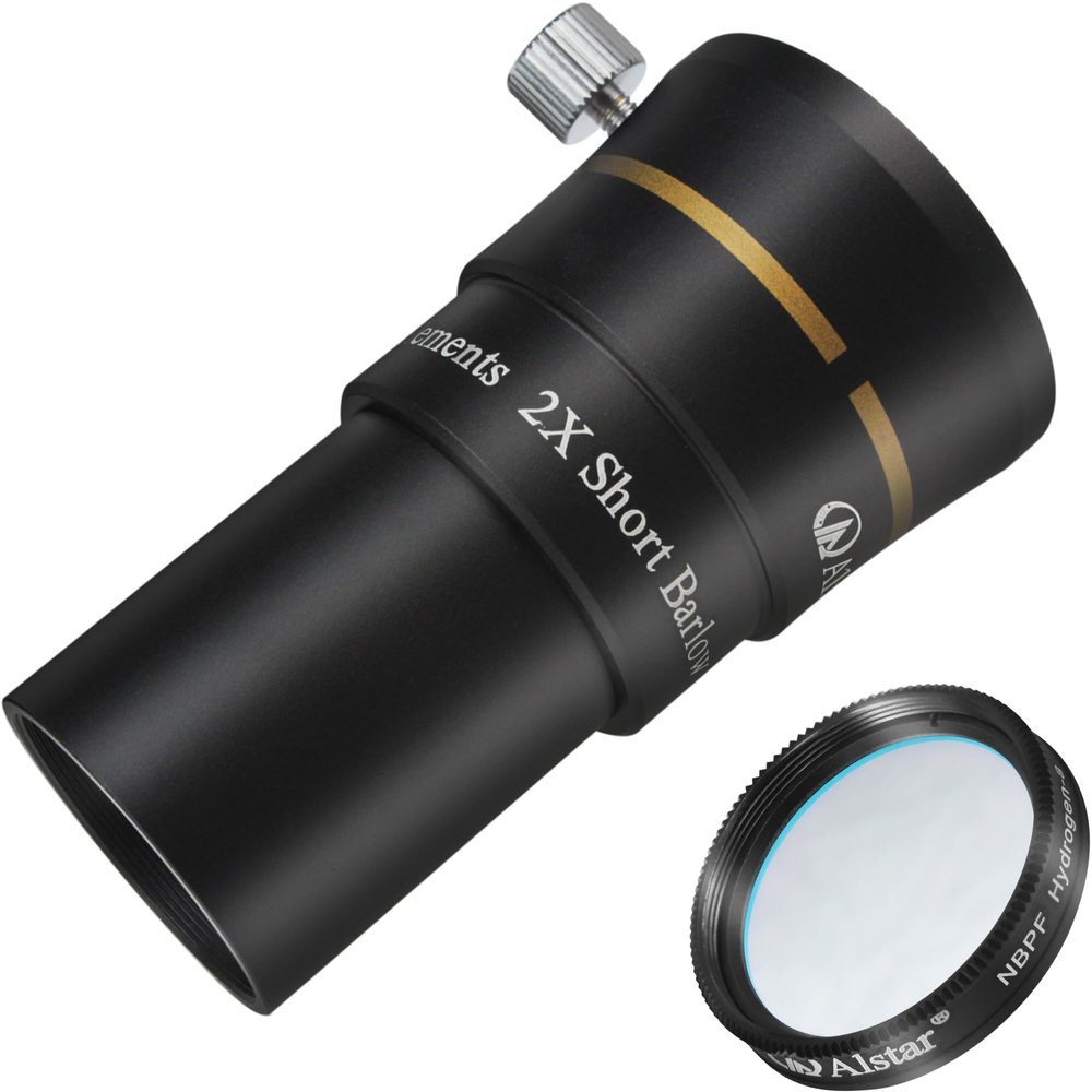 Alstar 1.25" 3-Elements 2X Barlow Lens - Bundle with - 1.25" NBPF 12nm Filter