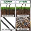 EUOKOK 30 Inch Rebar Stakes 1/2" Diameter 6 Pack, Heavy Duty Steel Ground Anchors with Loop, Extra Long Tree Stakes for Hard Rocky Soil, High Wind Camping Canopy Trampoline, Black view 3