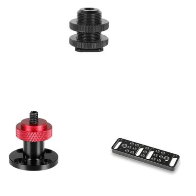 CAMVATE 5/8"-27 Male Threaded Cold Shoe Adapter + Universal Magic Arm + Multi-Function Mounting Plate