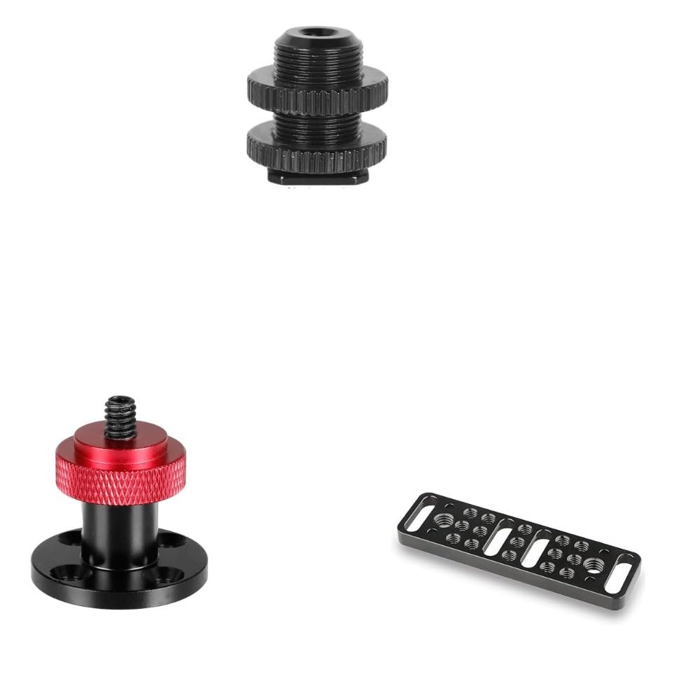 CAMVATE 5/8"-27 Male Threaded Cold Shoe Adapter + Universal Magic Arm + Multi-Function Mounting Plate