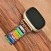 Juaupepo Beaded Boho band Compatible with Fitbit Versa 4/Versa 3/Sense 2/Sense,Women Men Handmade Natural Stone Colorful Jasper Strap for Versa 2 /Versa/Versa Lit (Versa 4-S, 3#) view 4