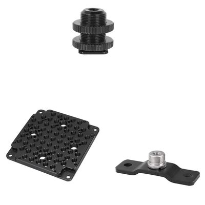 CAMVATE 5/8"-27 Male Threaded Cold Shoe Adapter + Camera Cheese Mounting Plate + 5/8'' Male to 1/4'' Female