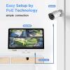 PANOOB Wired Security Camera System with Monitor Screen for Home, 8CH 8MP NVR with 2TB HDD, 4X Bullet Wired 5MP PoE IP Camera IP67 with Mic, Smart Human Detection, IR Night Vision, PB37FM04-5M view 2