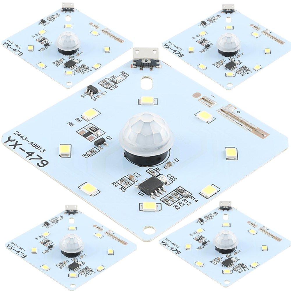 JESSINIE 5pcs YX-479 Mini LED Night Light PIR Human Motion Sensor, Infrared IR Detector for Body Movement,USB Rechargeable 3.2V
