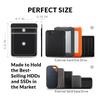 Afterplug Stick On Pouch for External 2.5" HDD with Stick On Holder for SD and Micro SD Card | Black view 2