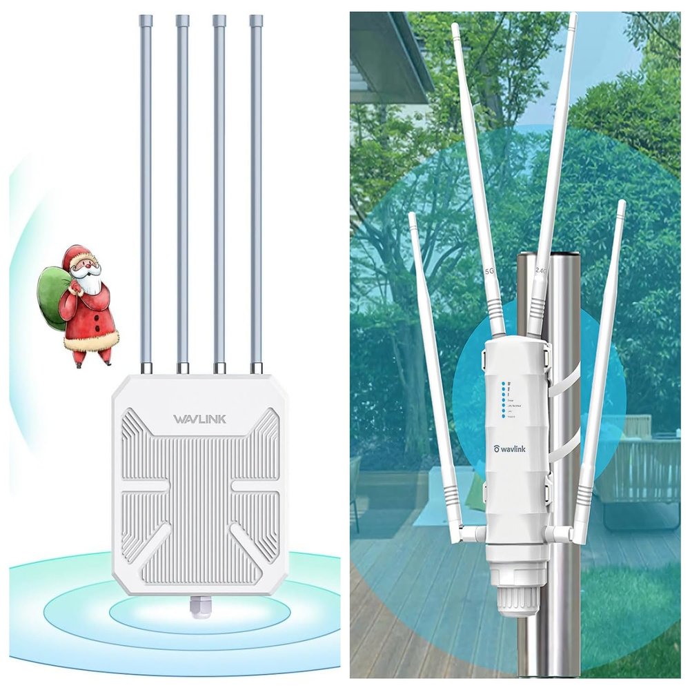 WAVLINK AX1800/AC1200 Outdoor WiFi Extender for Farm,Courtyard,RV,Campsite