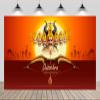 CHNYWORK 7x5ft Happy India Dussehra Festival Backdrop Indian Lord Rama Killing Ravana in Dussehra Navratri Festival Background Indian Religion Hindu Party Dussehra Decorations Photo Booth Props view 1