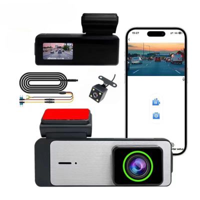 DirectNine Basics Driving Recorder 1080P Front and Rear Dash Cam Hd Dash Camera for Cars Mini Dashcams with Night Vision, Loop Recording, G-Sensor, Easy Installation, Black