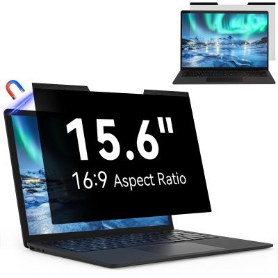 Magnetic Laptop Privacy Screen15.6 Inch 16:9 Aspect Ratio, Anti-Glare Laptop Filter, Anti-Blue Light Shield Monitor Protector Removable 15.6in Film for Lenovo HP Dell Acer Asus Thinkpad Envy Xps