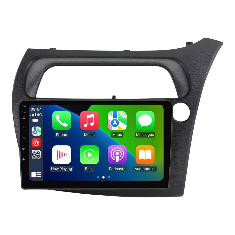Stereo Radio for Honda Civic Hatchback 2006-2011 RHD, Biorunn 9 Inch GPS Wireless Wired Car-Play Android Auto IPS Navi WiFi FM RDS Head Unit 2GB RAM 32GB ROM