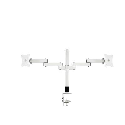 WPTGODGB Full Motion Dual Monitor Desk Stand Bracket 10"-27" Clip Grommet Hole Base PC Mount Foldable Arm Bracket XD08(XD60-400)