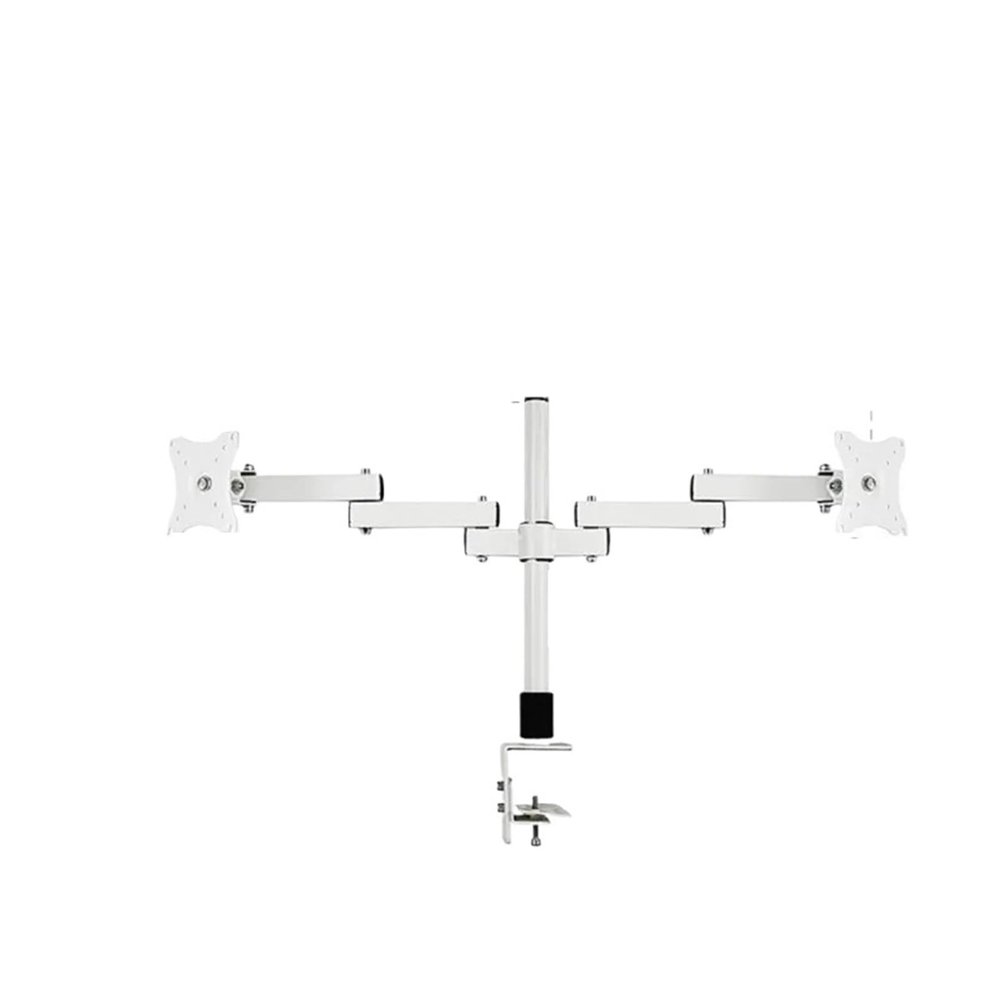 WPTGODGB Full Motion Dual Monitor Desk Stand Bracket 10"-27" Clip Grommet Hole Base PC Mount Foldable Arm Bracket XD08(XD60-400)