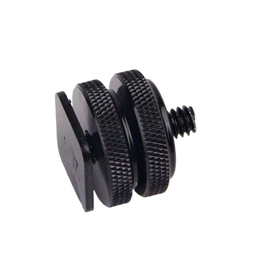 1/4" 1/4 inch Dual Nuts Tripod Mount Screw Black to Flash Hot Shoe Adapter for Camera Studio Accessories