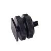 1/4" 1/4 inch Dual Nuts Tripod Mount Screw Black to Flash Hot Shoe Adapter for Camera Studio Accessories view 1