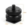 1/4" 1/4 inch Dual Nuts Tripod Mount Screw Black to Flash Hot Shoe Adapter for Camera Studio Accessories view 4