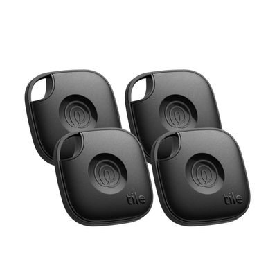 Tile by Life360 Mate - Bluetooth Tracker, Keys Finder and Item Locator for Keys, Bags and More. Phone Finder. Both iOS and Android Compatible. 4-Pack (Black)