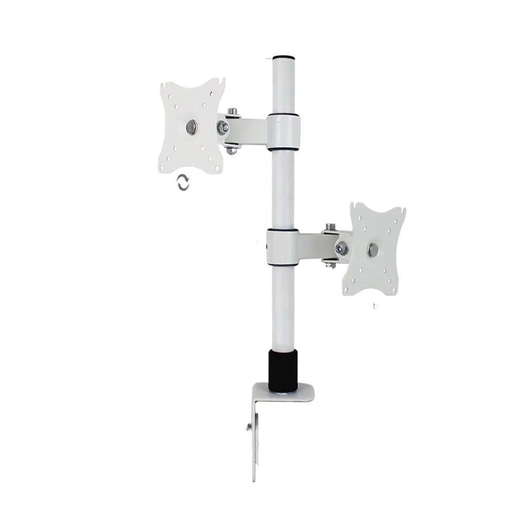 WPTGODGB Full Motion Dual Monitor Desk Stand Bracket 10"-27" Clip Grommet Hole Base PC Mount Foldable Arm Bracket XD08(XD10-700)