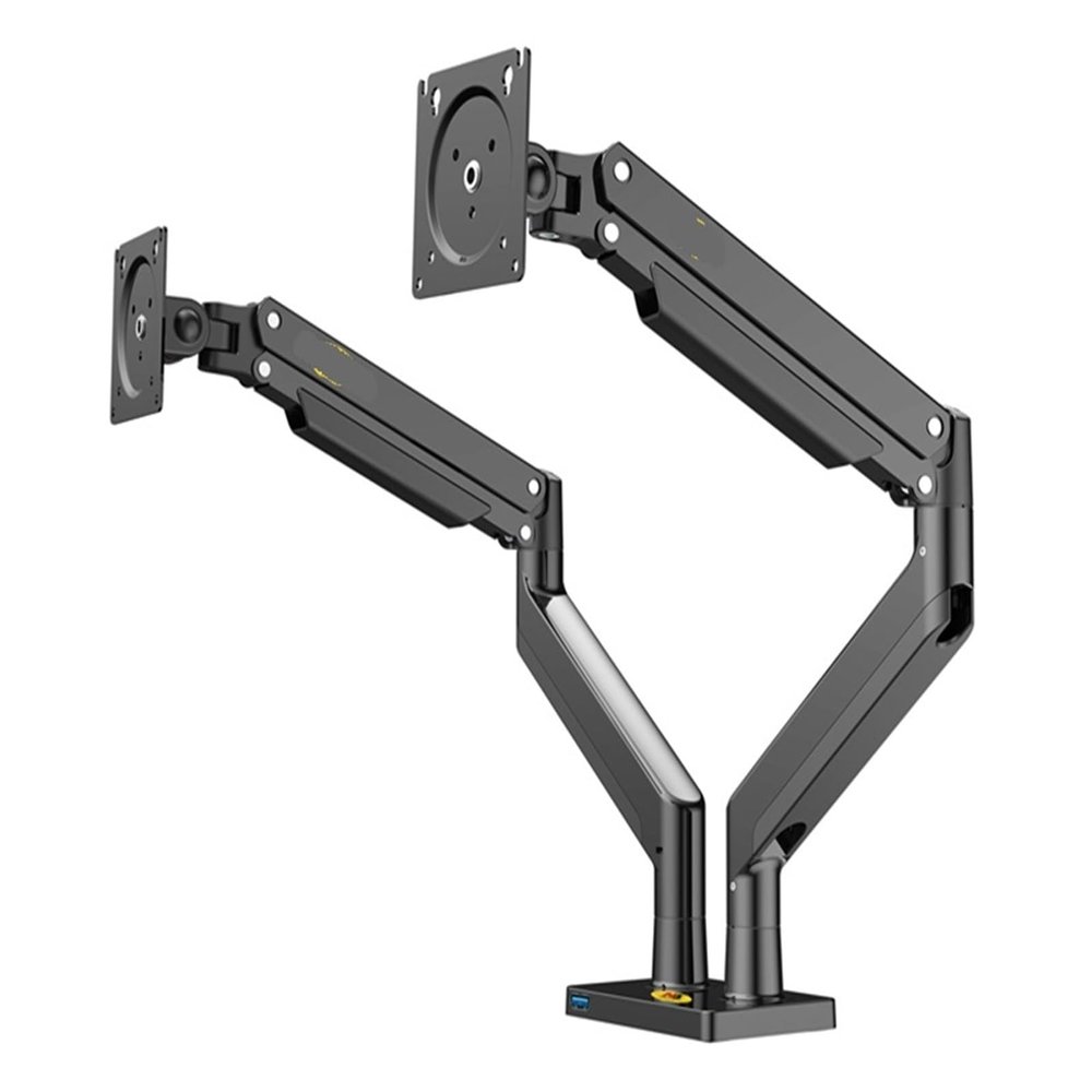 AVXANKTG G32 Aluminum Alloy 22"-32" Dual LCD LED Monitor Mounting Gas Spring Arm Full Motion Monitor Stand Supports Load 3-15kg Each