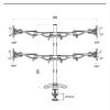 AVXANKTG DLB204 Aluminum Alloy Full Motion 4 Screen Monitor Stand Desk Clip and Grommet LED LCD Monitor Mounting Bracket view 2