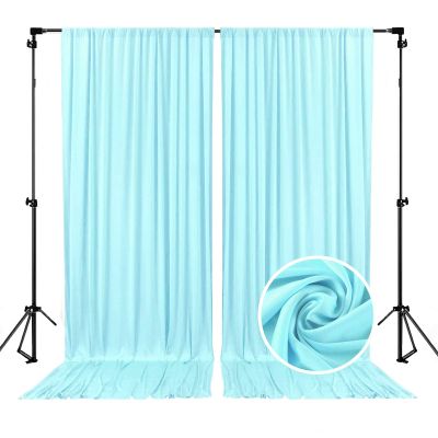 10 x 10 Feet Light Blue A Backdrop Curtain for Partie, Background Curtains for Photoshoot, Birthday, Wedding, Halloween, Thanksgiving, Christmas, New Year Party Decorations 5Ft x 10Ft, 2 Panels