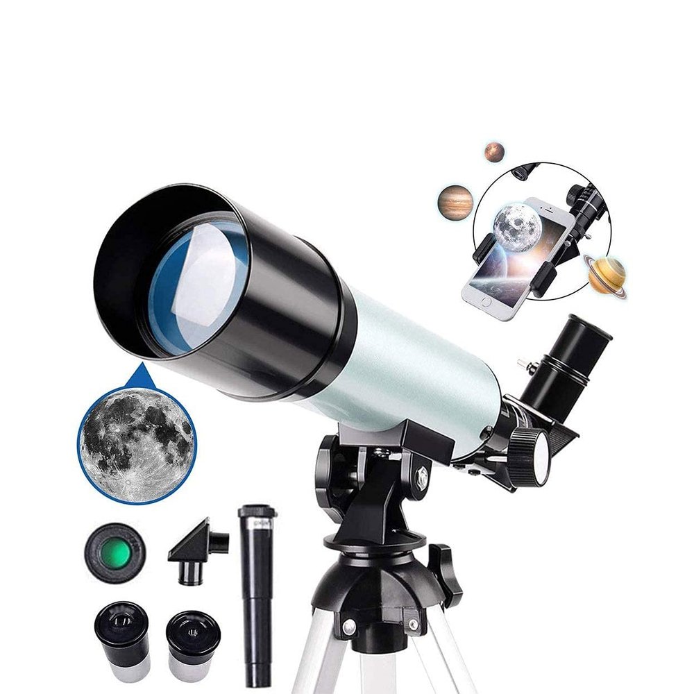 CUTPOIY Telescope, for Kids Beginners Portable Astronomical Telescopes Refractor with Scope Compass and Tripod High-end Birthday Gifts