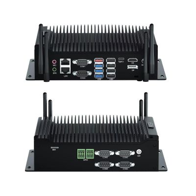 WEIDIAN Industrial PC, Fanless Computer i7 10610U(up to 4.90 GHz), Mini PC with 2RS232 + 4RS422/485/232 COM, Type-C, HD, DP Triple Display, 8USB, 2GPIO, WiFi, BT, Win11(32GB RAM 1TB M.2 SSD)