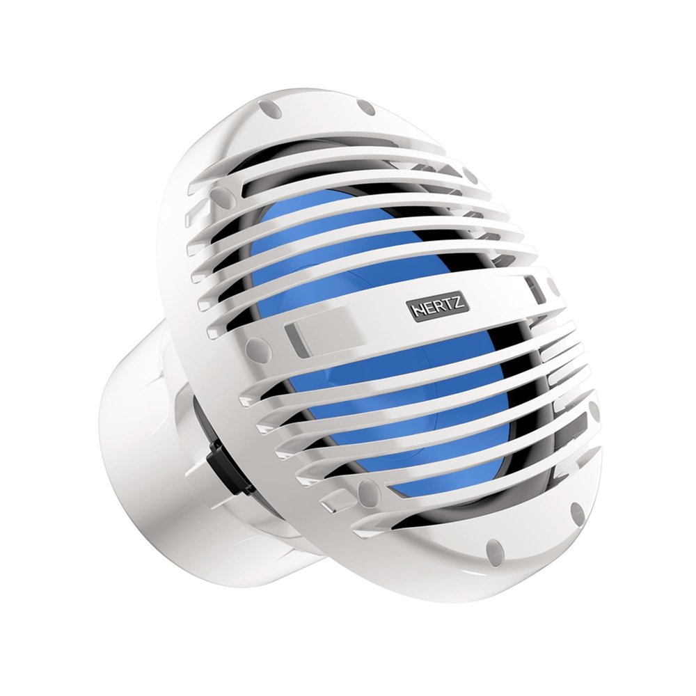 HERTZ HMS 10 B2-LD-W - 10" 2-Ohm Marine Subwoofer with RGB LEDs, White Classic Marine Grille