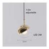 DXYC Post-Modern 3W LED Mini Pendant Light: Mid-Century Spherical Chandelier Fixtures for Dining Room, Kitchen Island - Height Adjustable Ceiling Hanging Lighting(Gold) view 2