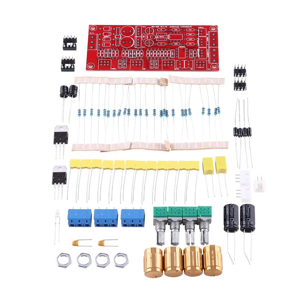 Amplifier Board, HiFi Preamp NE5532 Pre Amplifier Tones Board Kits AC 12V OP-AMP HiFi Amplifier Power Amplifier Board for Sound System Speaker DIY(Bulk)
